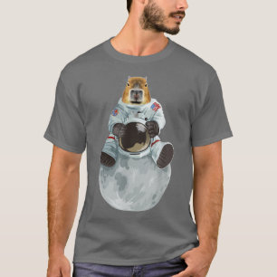 Camiseta Astronauta de Capibara Espacio de luna sentada Sui