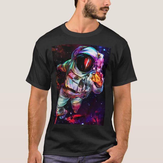 Camiseta Astronauta de color profundo (Anverso)