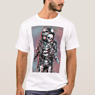 Camiseta Astronauta de Cráneo Cósmico en Arte Hipnótico