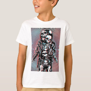 Camiseta Astronauta de cráneo cósmico en arte hipnótico