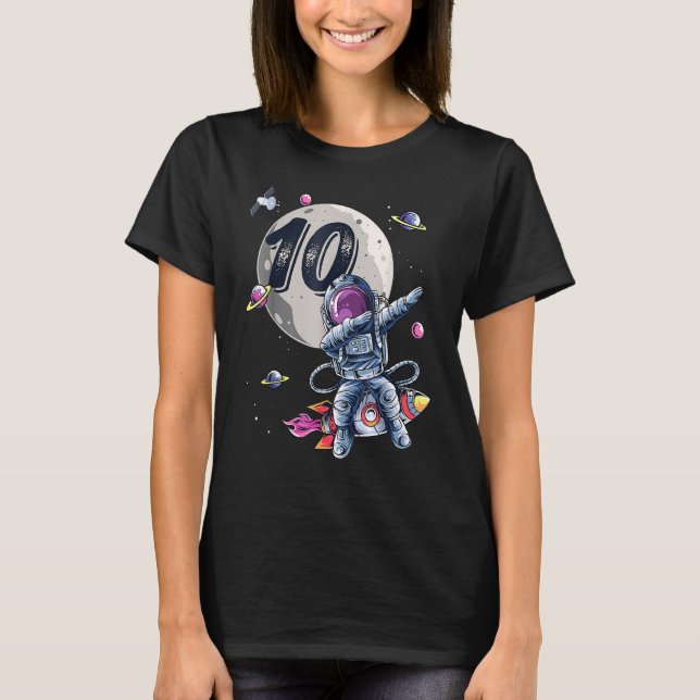 Camiseta Astronauta de cumpleaños 10 años (Anverso)