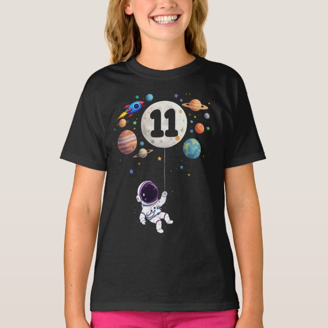 Camiseta Astronauta de cumpleaños 11 años (Anverso)