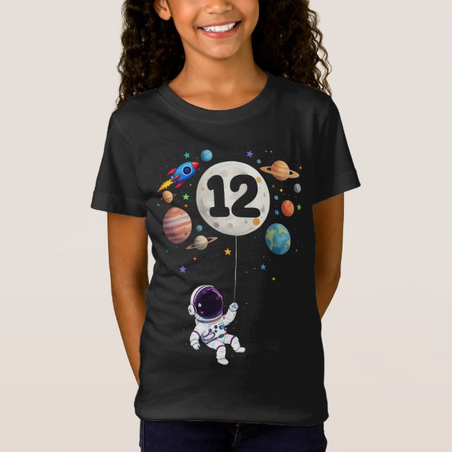Camiseta Astronauta de cumpleaños 12 años (Anverso)