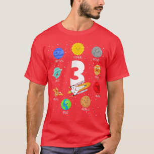 Camiseta Astronauta de cumpleaños de 3 años de edad Nacimie