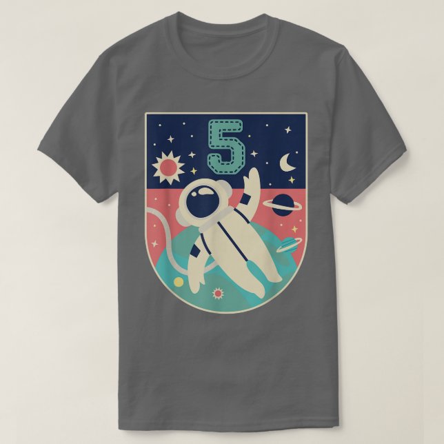 Camiseta Astronauta de cumpleaños de 5 años 5 cumpleaños (Diseño del anverso)
