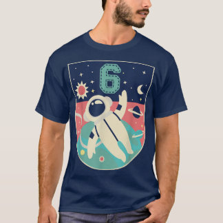 Camiseta Astronauta de cumpleaños de 6 años Fiesta de sexto