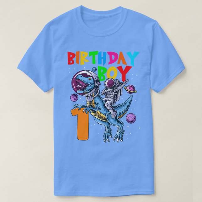Camiseta Astronauta de cumpleaños de Rawr de 1 año (Diseño del anverso)