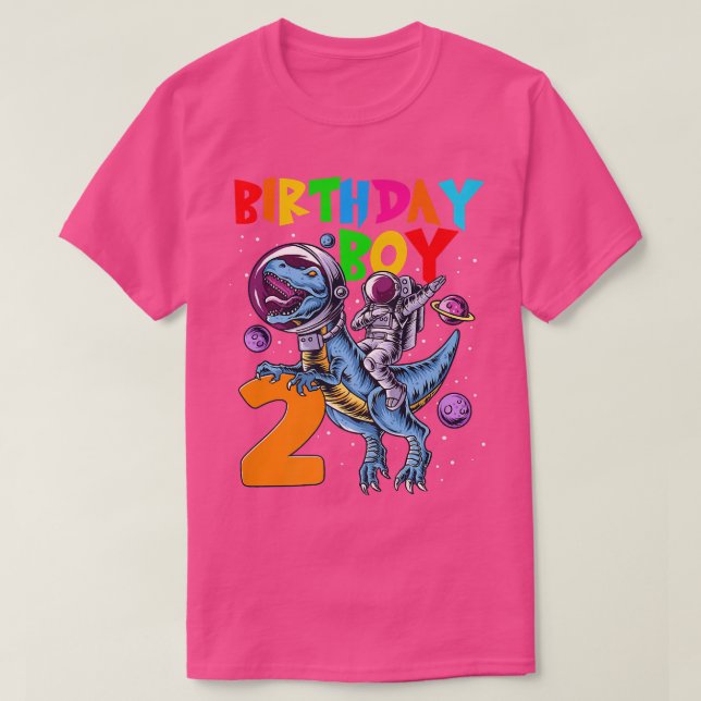 Camiseta Astronauta de cumpleaños de Rawr de 2 años (Diseño del anverso)