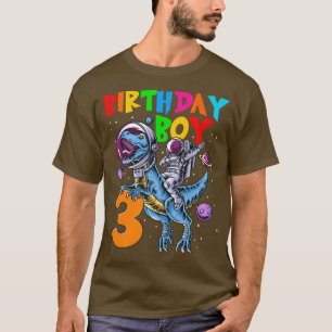 Camiseta Astronauta de cumpleaños de Rawr de 3 años de edad