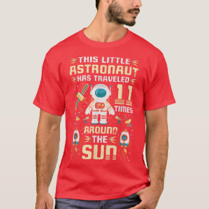 Camiseta Astronauta de cumpleaños número 11 veces viajó