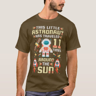 Camiseta Astronauta de cumpleaños número 11 veces viajó