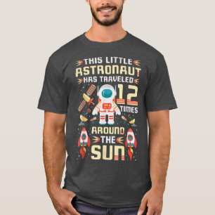Camiseta Astronauta de cumpleaños número 12 veces viajó