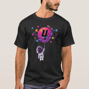 Camiseta Astronauta de cumpleaños número 4 años