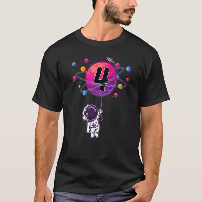 Camiseta Astronauta de cumpleaños número 4 años (Anverso)