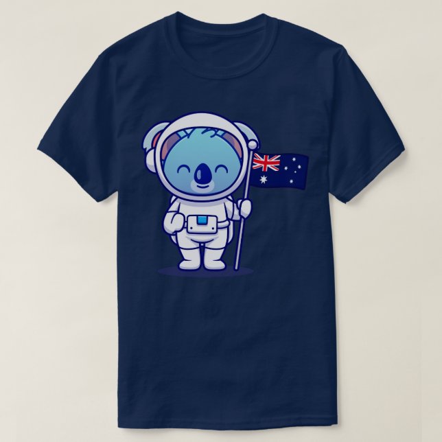 Camiseta Astronauta de Cute Koala sostiene caricatura de la (Diseño del anverso)