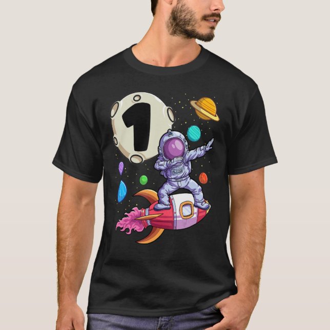 Camiseta Astronauta de Dabbing 1 año de edad espacio de niñ (Anverso)