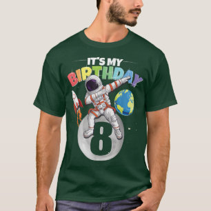 Camiseta Astronauta de Dabbing 8.º Chica de cumpleaños 8 añ