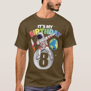 Camiseta Astronauta de Dabbing 8.º Chica de cumpleaños 8 añ