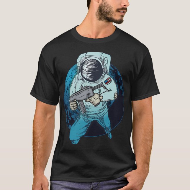 Camiseta Astronauta de defensa asteroide de la fuerza espac (Anverso)