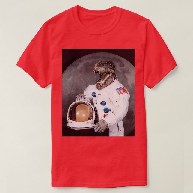 Camiseta Astronauta de Dinosaur TRex (Diseño del anverso)