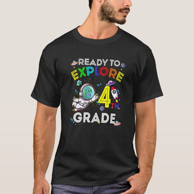 Camiseta Astronauta de dinosaurios espaciales lista para ex (Anverso)