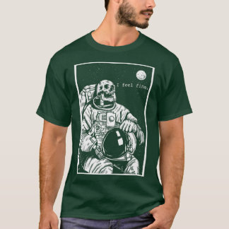 Camiseta Astronauta de esqueleto en el espacio siento fino 