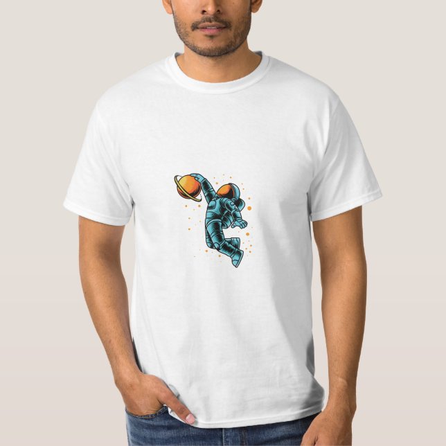 Camiseta Astronauta de fondo blanco (Anverso)