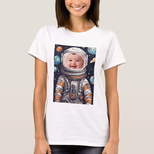 Camiseta Astronauta de foto pequeña para bebé (Anverso)