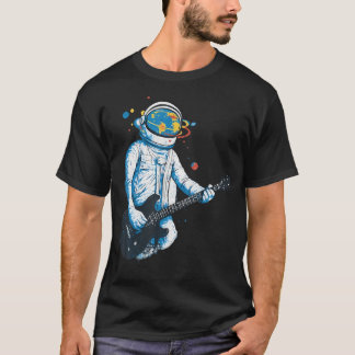 Camiseta Astronauta de Frecuencias Cósmicas Tocando Guitarr