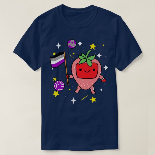 Camiseta Astronauta De Fresas Aseo En El Orgullo Del Agua E (Diseño del anverso)