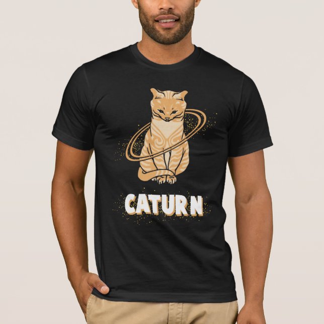 Camiseta Astronauta de galaxia Saturn Planet Space Kitten (Anverso)
