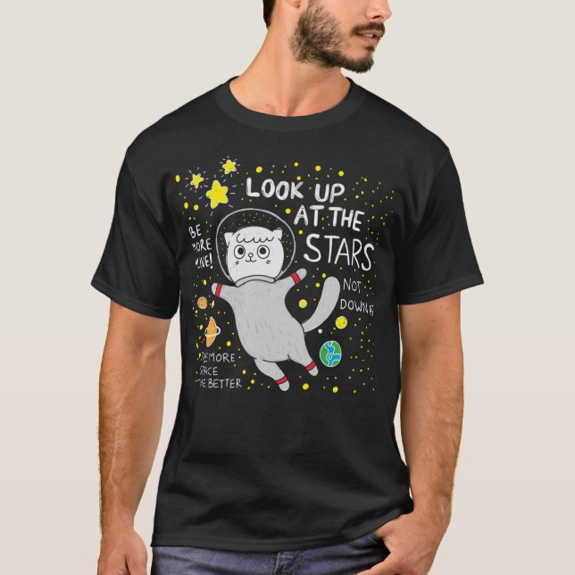 Camiseta Astronauta de gato bonito (Anverso)