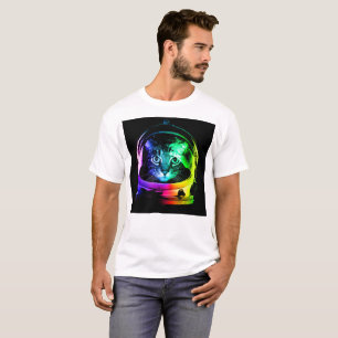 Camiseta Astronauta de gato colorido