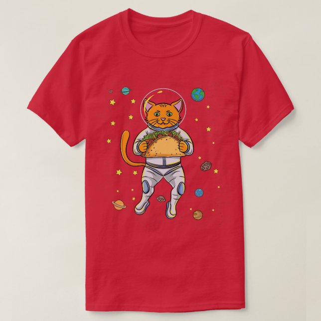 Camiseta Astronauta De Gato Con Taco (Diseño del anverso)