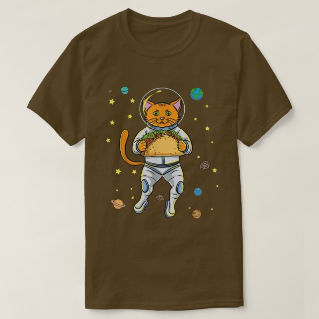 Camiseta Astronauta De Gato Con Taco  (Diseño del anverso)
