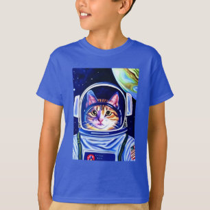 Camiseta Astronauta de gato en el espacio