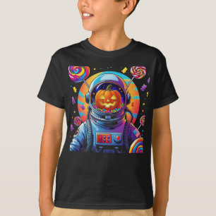 Camiseta Astronauta de Halloween resplandeciente cabeza de