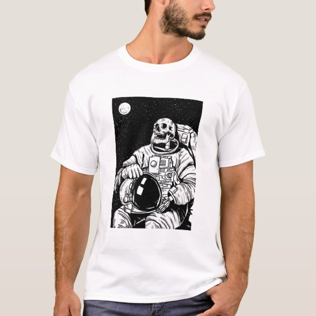 Camiseta astronauta de halloween skeleton (Anverso)