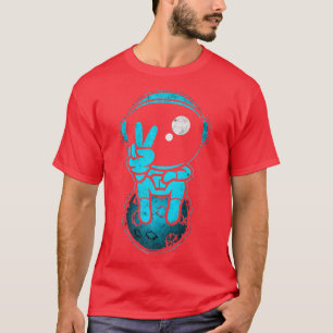 Camiseta Astronauta de hombre espacial con signo de paz T-S