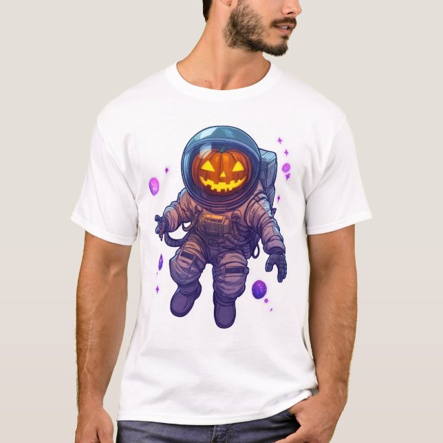 Camiseta Astronauta de Jack-o'-Lantern (Anverso)