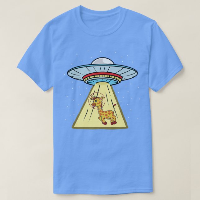 Camiseta Astronauta de la jirafa de secuestro de Ufo (Diseño del anverso)