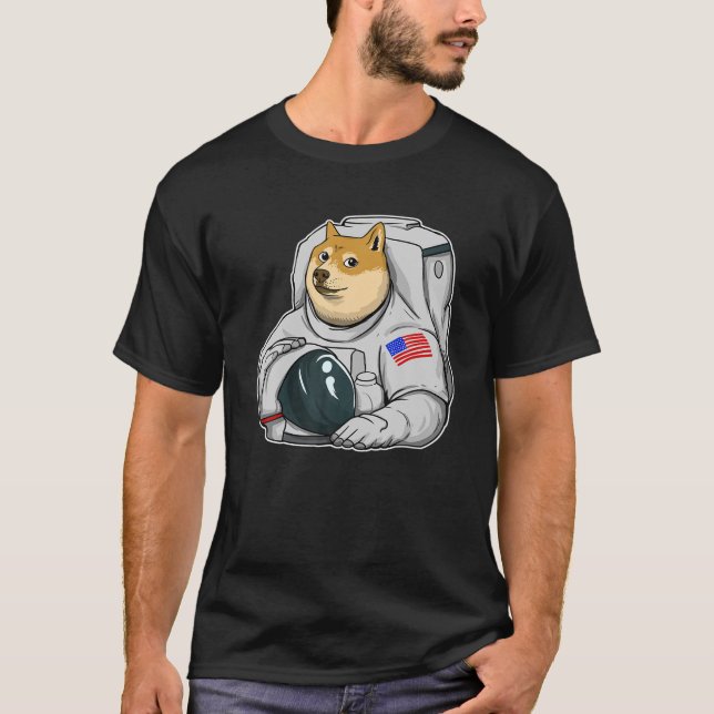 Camiseta Astronauta de la Luna de Dogecoin Criptocurrency S (Anverso)