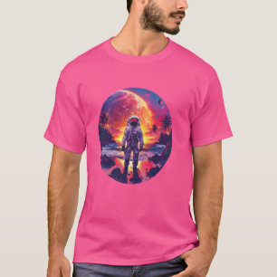 Camiseta Astronauta de la playa Retro Estética del Planeta 