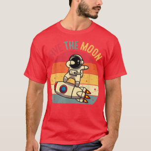 Camiseta Astronauta de la vieja escuela dos en la luna quin