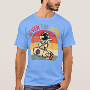 Camiseta Astronauta de la vieja escuela siete cumpleaños de