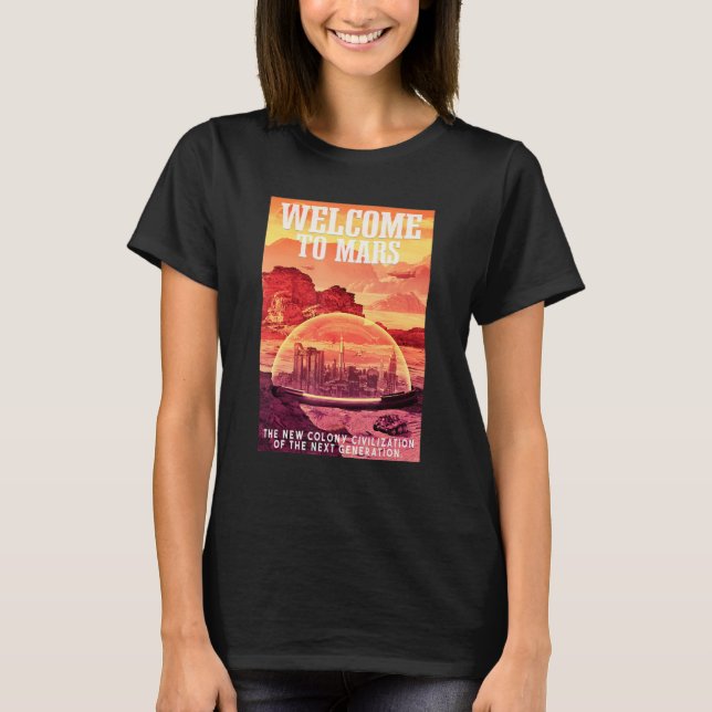Camiseta Astronauta De Marte Bienvenidos A Marte (Anverso)