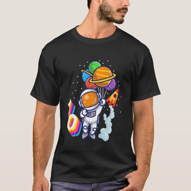 Camiseta Astronauta De Nacimiento 10 Años De Espacio Para N (Anverso)