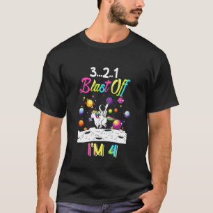 Camiseta Astronauta de niños de 4 años, cuarto cumpleaños P