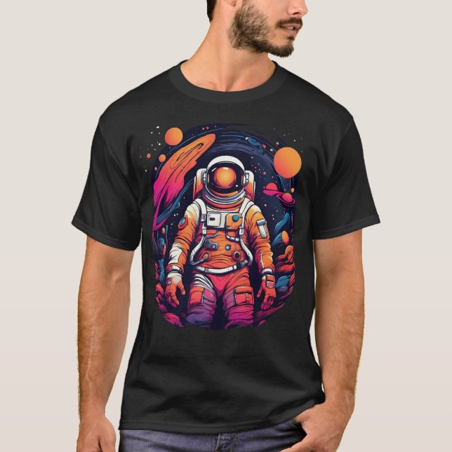 Camiseta Astronauta de Odyssey galáctico se expande por el  (Anverso)
