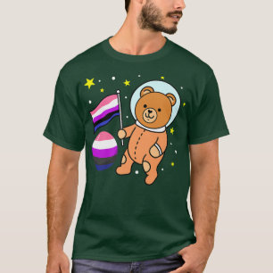 Camiseta Astronauta De Oso Cute Génefludo Pride Premium 536